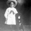 Eugene Leon Smith with Family Dog, Blackie at home in Thorton, idaho