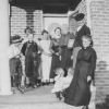 Leon Smith, Allan & Mary Marler, Hale & Ann Napper, Lila Marler, Glenice, Mary, Dwinna Smith, George W. ,Martha Marler at the Marler Home in Thorton, ID