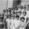 Mary Ida Christiansen Smith (very back) - Teacher at Cedar Point, ID