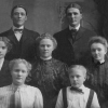 The children of Thomas X. and Anne Masters Howe Smith taken around 1900 in Logan, Utah Mabel, David, Marie, Fannie, Jennie, Eugene, and Patience Smith